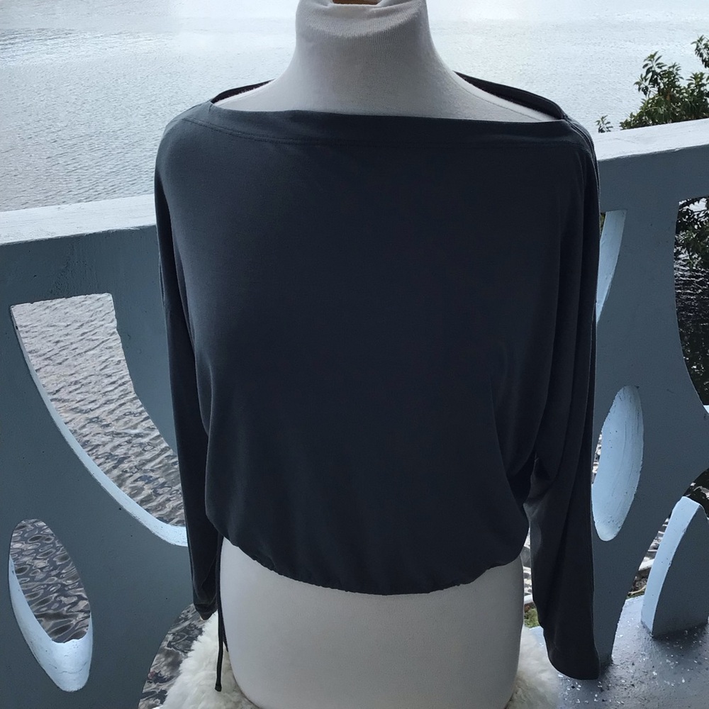 Athleta Cotton Boat Neck Long Sleeve Top